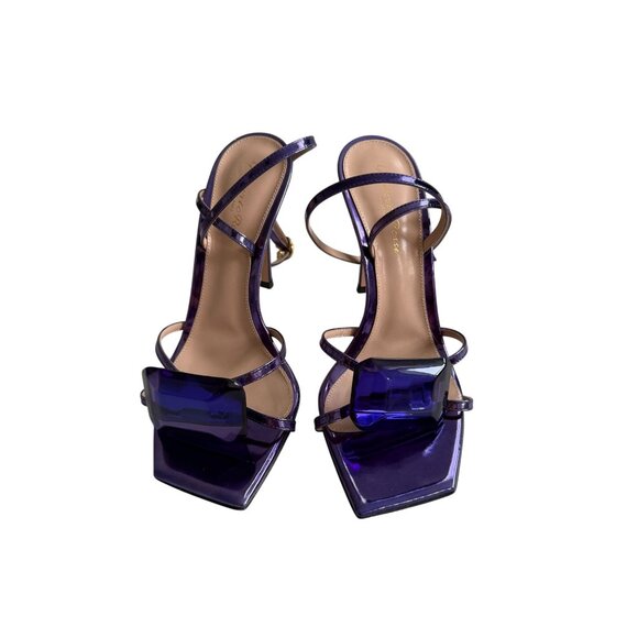 GIANVITO ROSSI Jaipur Indigo Purple Crystal Embellished Leather Sandals Heels Si - Picture 14 of 14